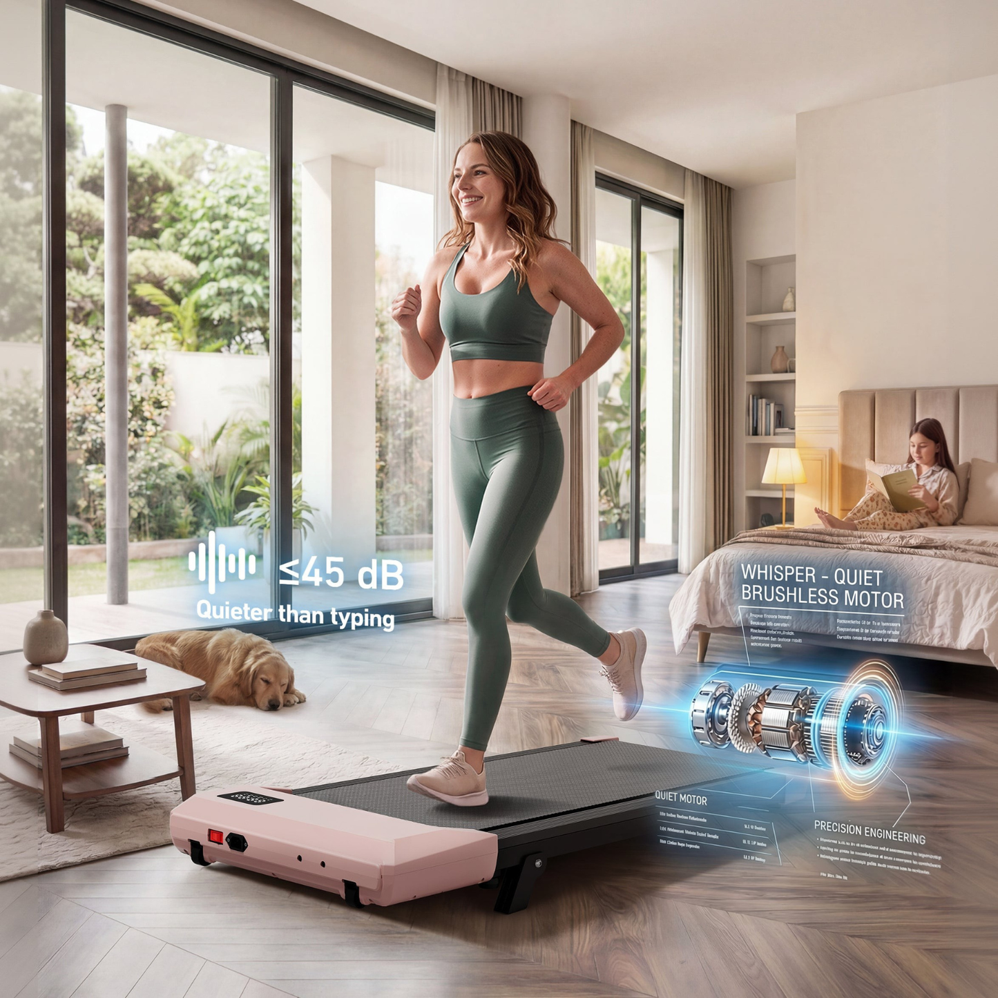 STRIDEO Q2 Urban 7% Incline Under-desk Walking Pad with Smart Control